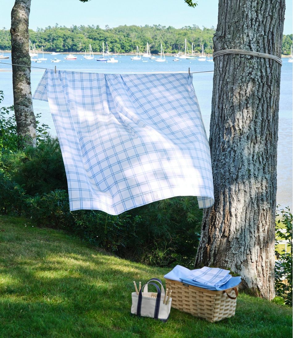 280-Thread-Count Pima Percale Sheet Collection, Windowpane | L.L.Bean Signature