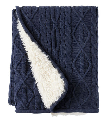 1912 Heritage Knit Faux Fur Throw, Cable | L.L.Bean Latest