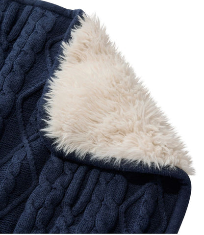 1912 Heritage Knit Faux Fur Throw, Cable | L.L.Bean Latest