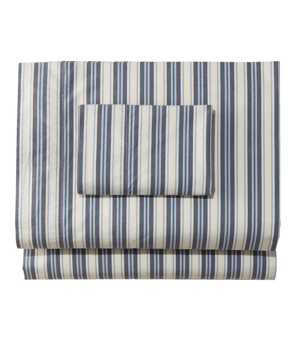 Sunwashed Percale Sheet Collection, Stripe | L.L.Bean Great Value