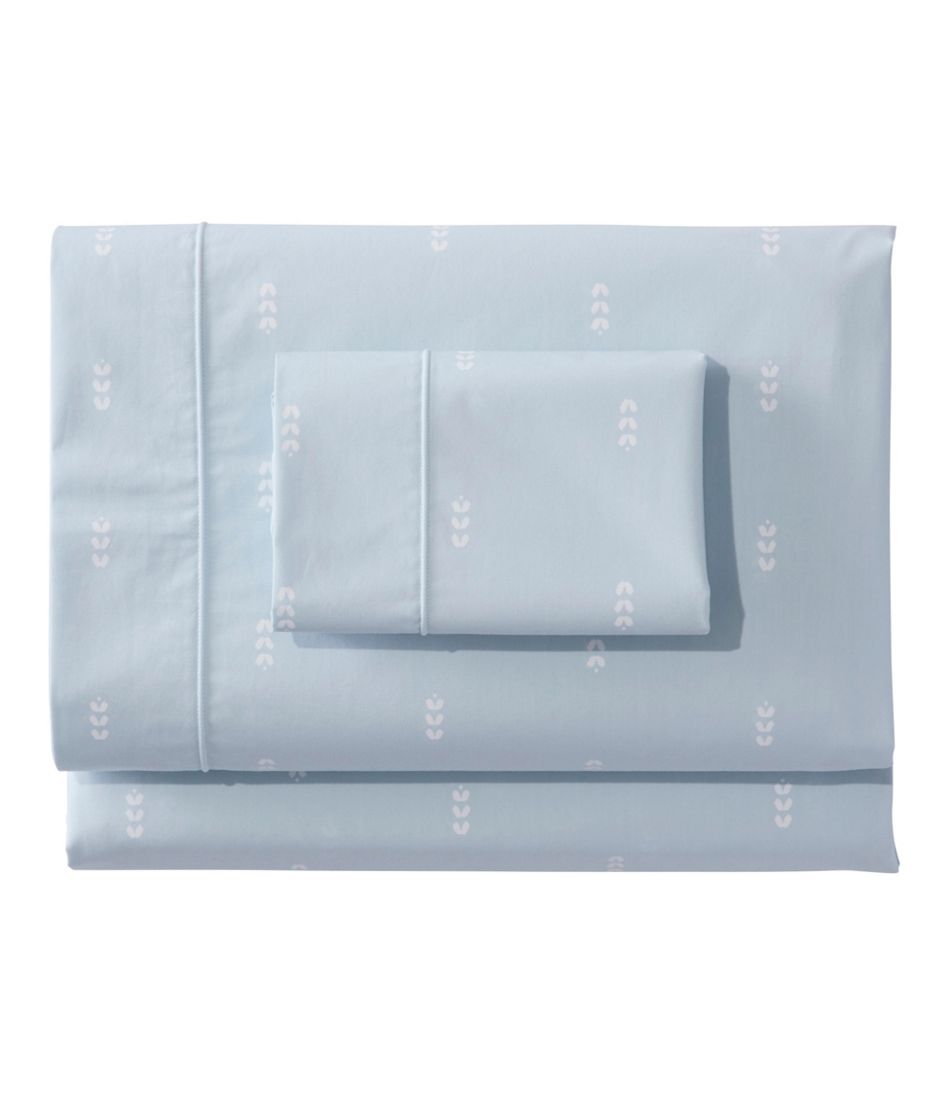 Sunwashed Percale Sheet Collection, Stamped Leaf Print | L.L.Bean Value