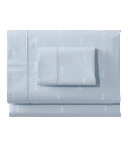 Sunwashed Percale Sheet Collection, Stamped Leaf Print | L.L.Bean Value