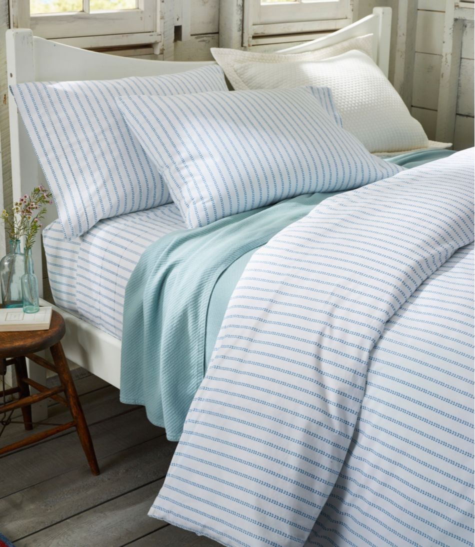 Sunwashed Percale Comforter Cover, Stripe Leaf | L.L.Bean Value