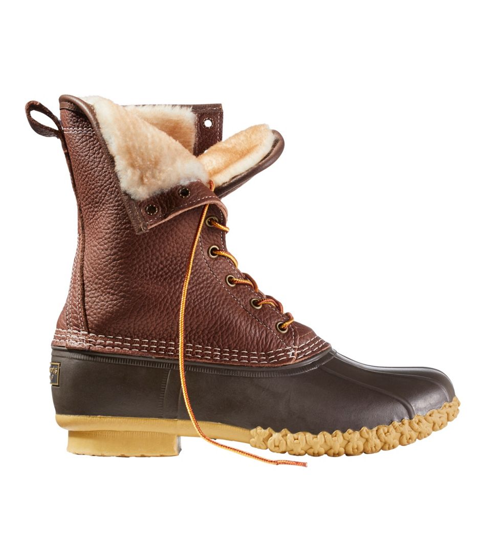 Men's Bean Boots, 10" Shearling-Lined Tumbled Leather | L.L.Bean Classic