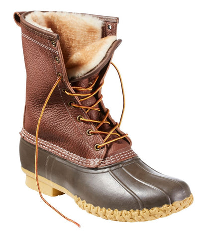 Men's Bean Boots, 10" Shearling-Lined Tumbled Leather | L.L.Bean Classic