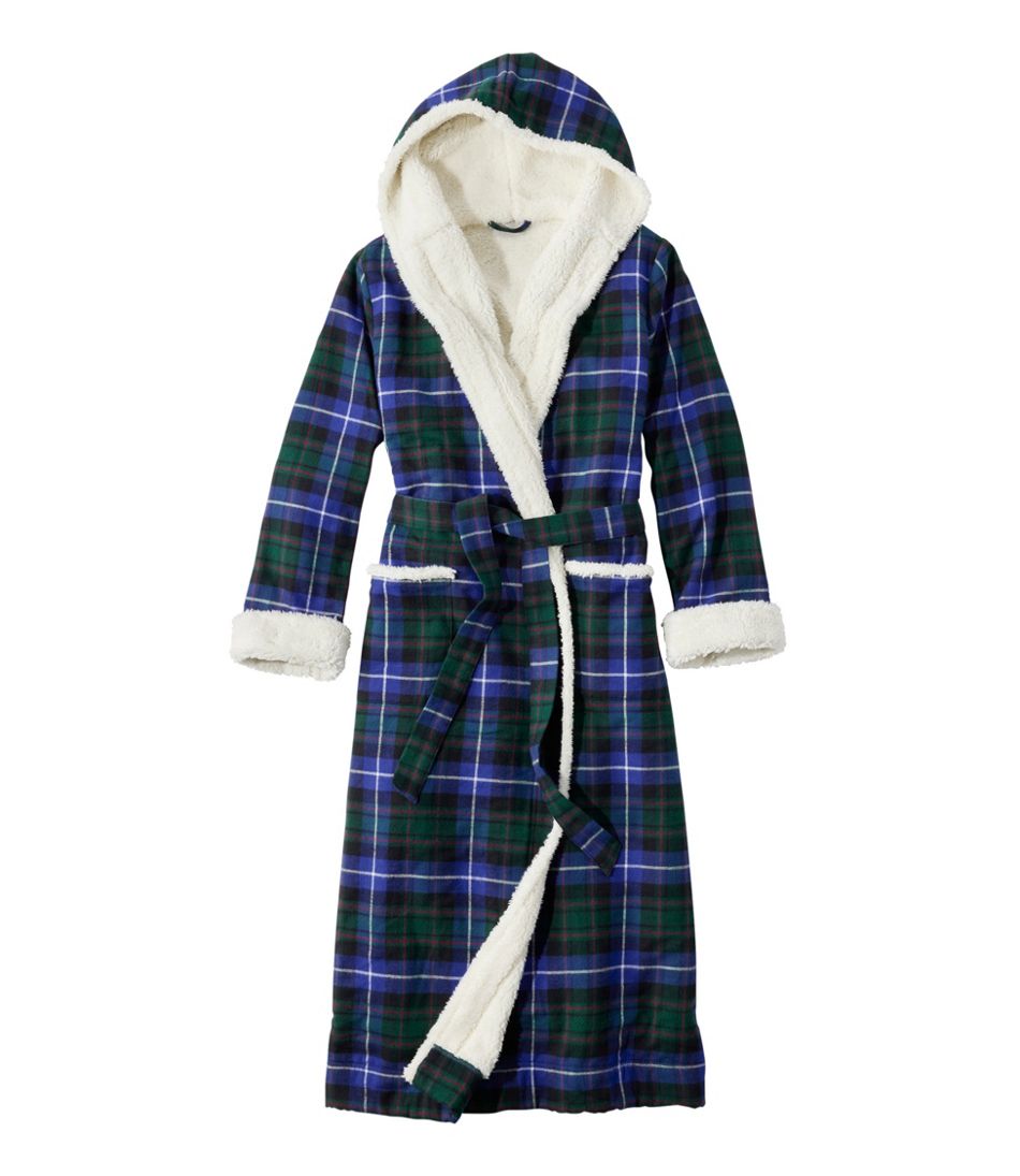 Women's Scotch Plaid Flannel Robe, Sherpa-Lined Long | L.L.Bean Popular