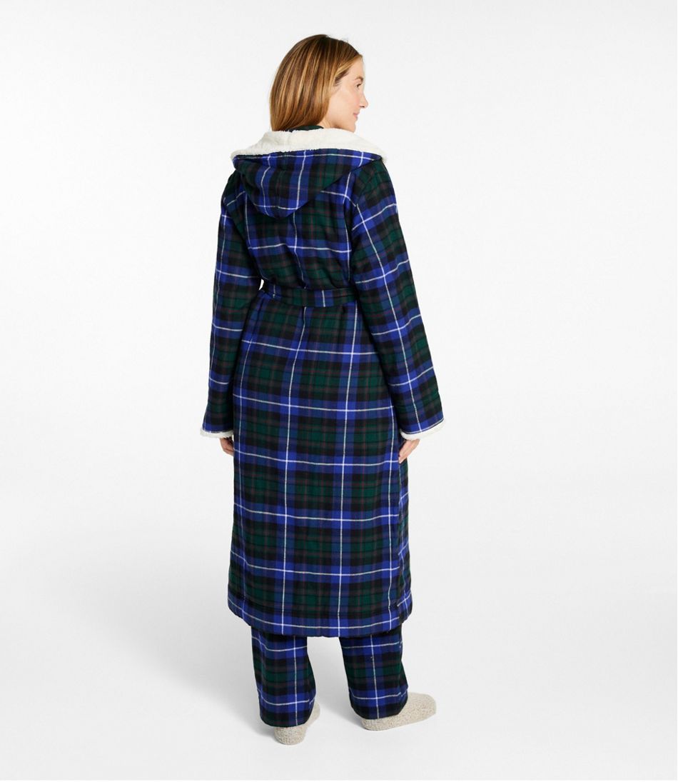 Women's Scotch Plaid Flannel Robe, Sherpa-Lined Long | L.L.Bean Popular
