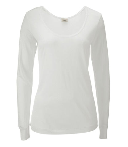 Women's Silk Pointelle, Long-Sleeve Scoopneck | L.L.Bean Trending