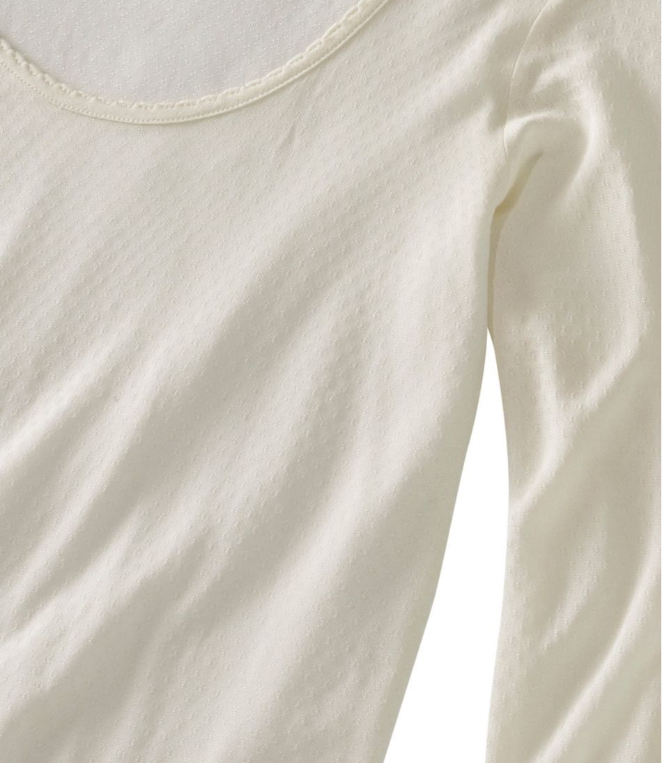 Women's Silk Pointelle, Long-Sleeve Scoopneck | L.L.Bean Trending