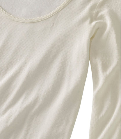 Women's Silk Pointelle, Long-Sleeve Scoopneck | L.L.Bean Trending