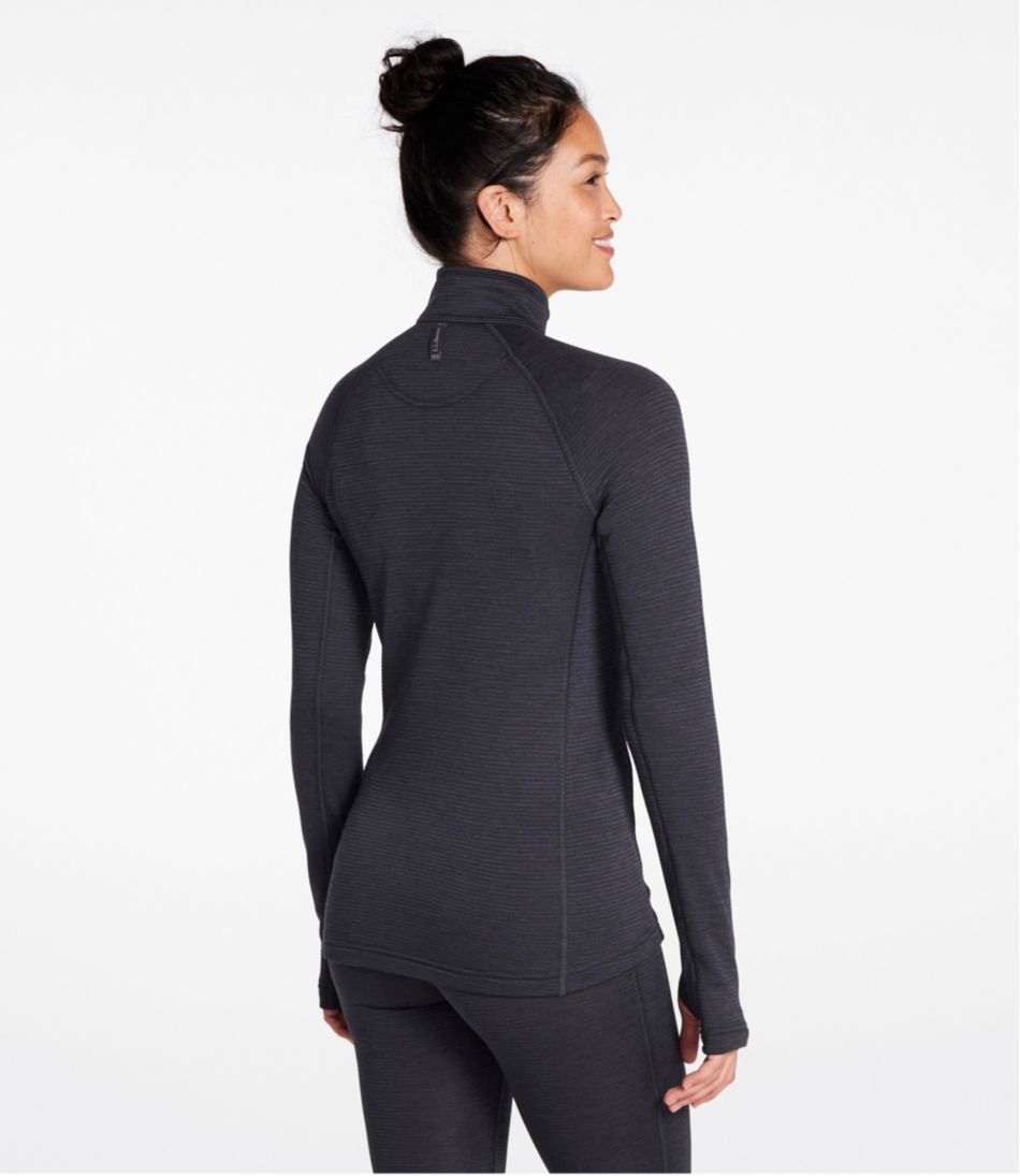 Women's L.L.Bean Midweight Base Layer Crew Top, 1/4 Zip | L.L.Bean Essential
