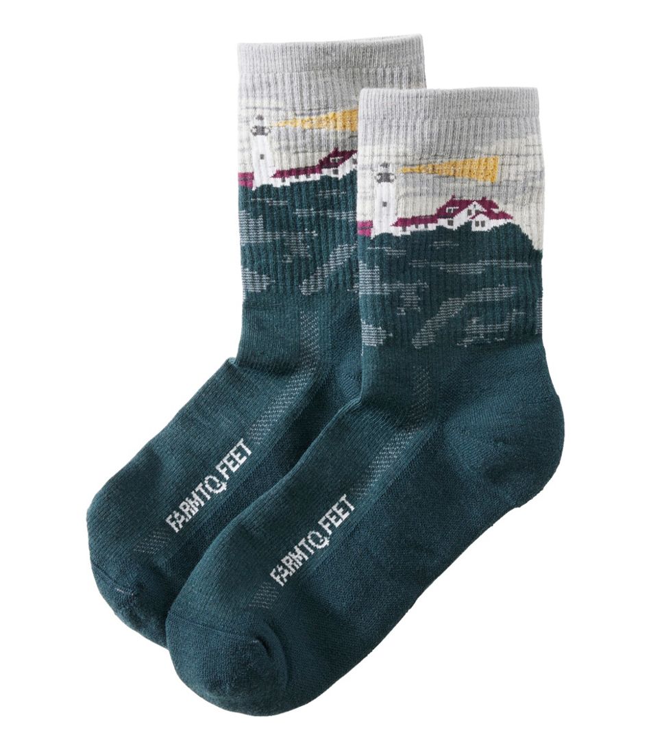 Adults' Farm to Feet Portland Headlight Lighthouse Light Cushion 3/4 Crew Socks | L.L.Bean Value