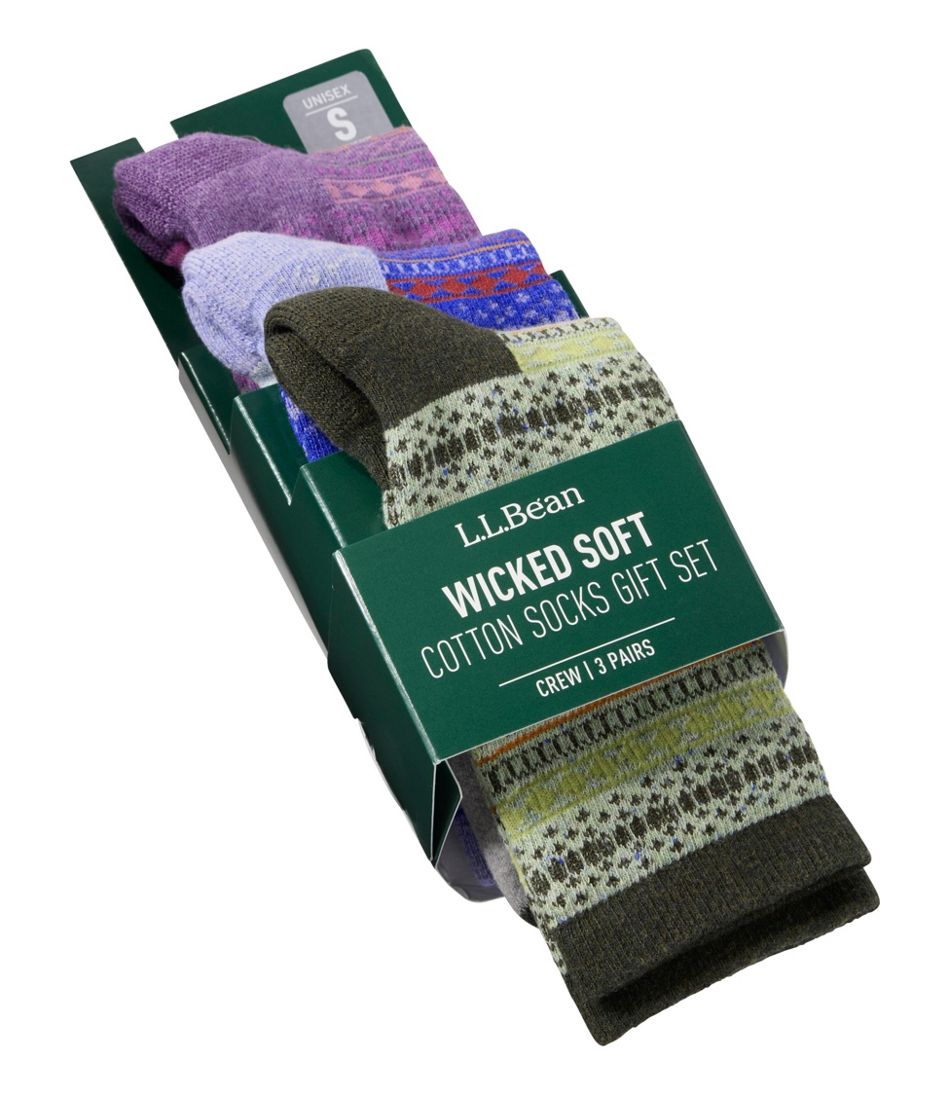 Adults' Wicked Soft Cotton Socks Fair Isle Gift Set, 3-Pack | L.L.Bean Recommended