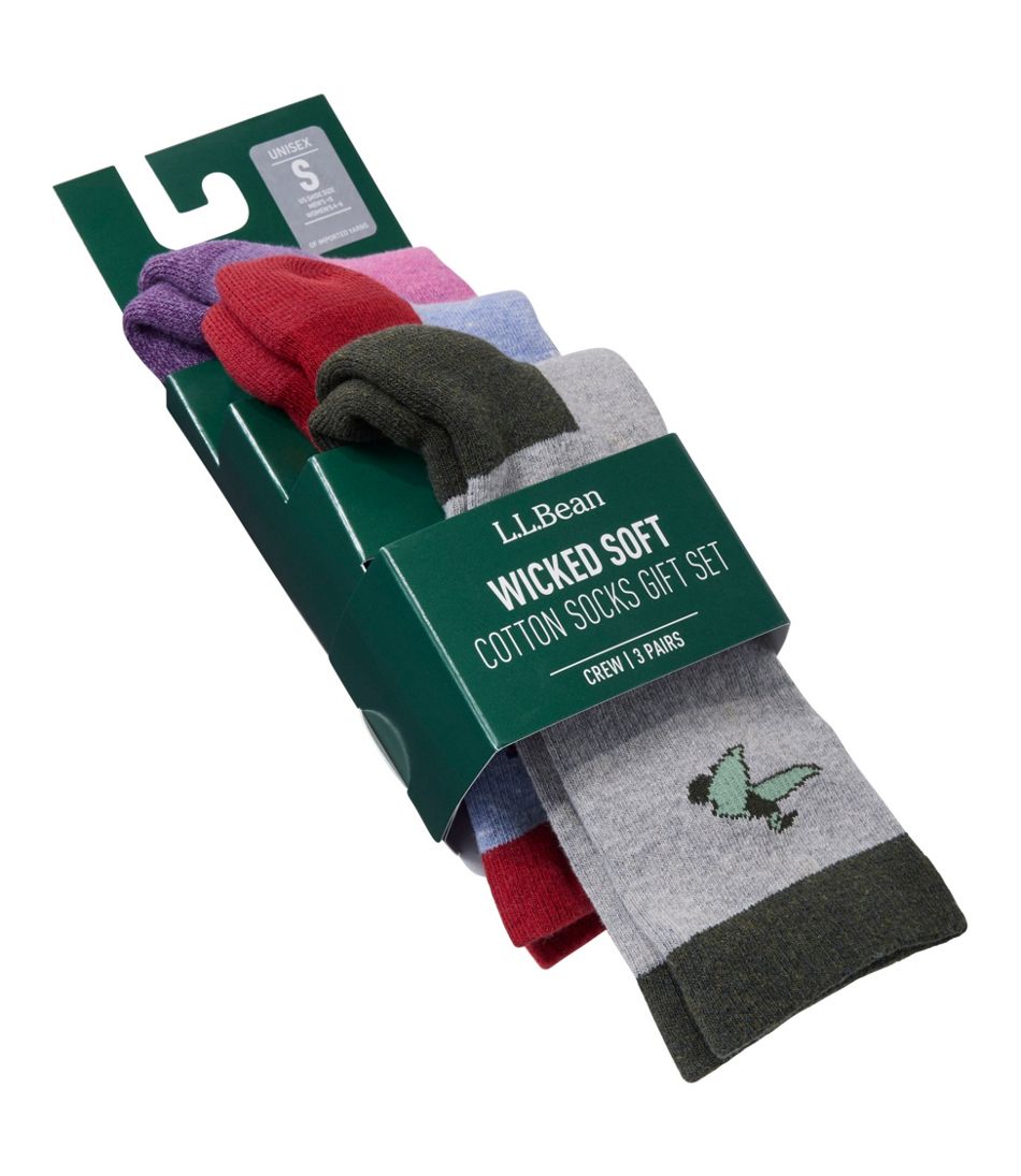 Adults' Wicked Soft Cotton Socks Animal Gift Set, 3-Pack | L.L.Bean Signature