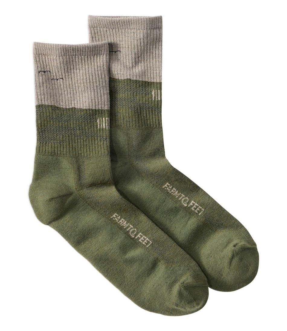Adults' Farm to Feet Portland West Quoddy Lighthouse Light Cushion 3/4 Crew Socks | L.L.Bean Classic