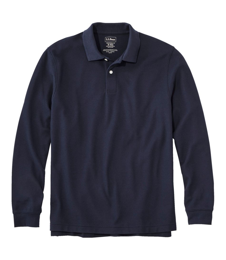 Men's Premium Double L® Polo, Long-Sleeve Without Pocket | L.L.Bean Popular