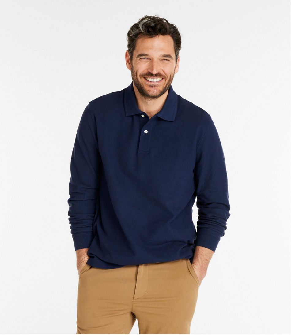 Men's Premium Double L® Polo, Long-Sleeve Without Pocket | L.L.Bean Popular
