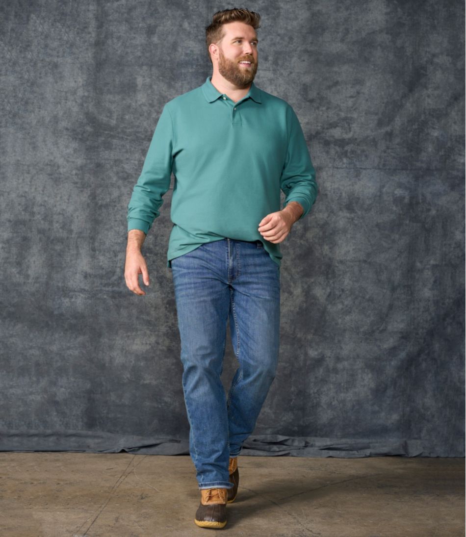 Men's Premium Double L® Polo, Long-Sleeve Without Pocket | L.L.Bean Popular