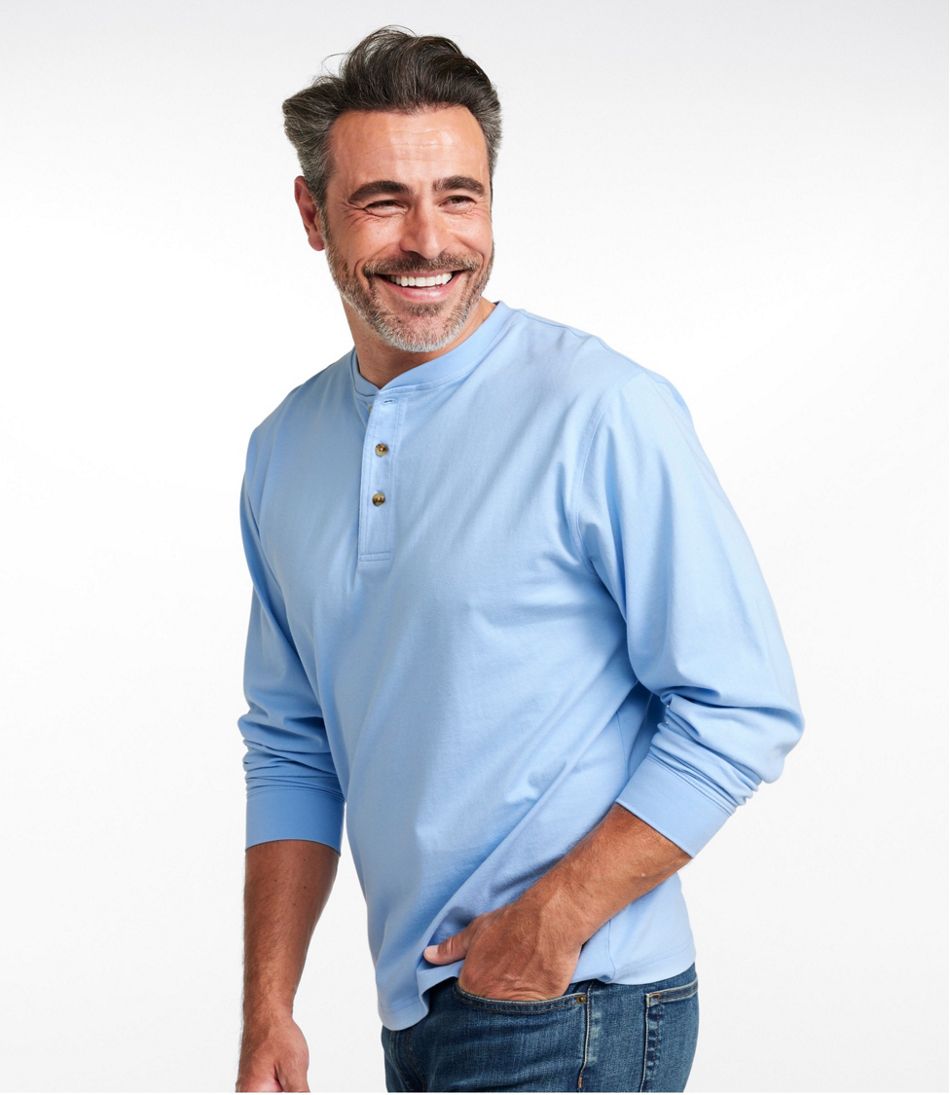 Men's Carefree Unshrinkable Tee, Traditional Fit, Long-Sleeve Henley | L.L.Bean Recommended