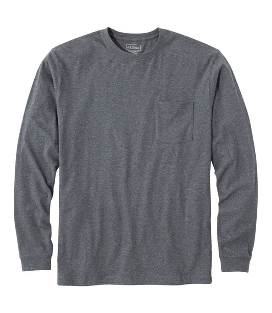 Men's Carefree Unshrinkable Tee with Pocket, Traditional Fit, Long-Sleeve | L.L.Bean Signature