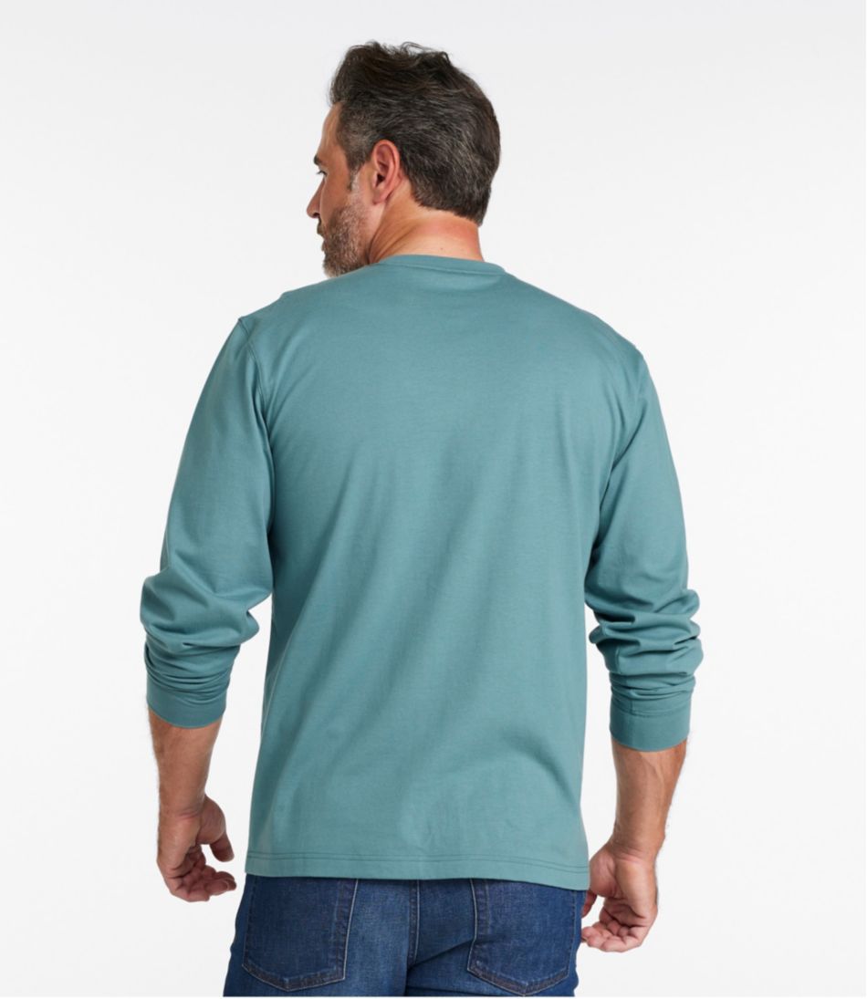 Men's Carefree Unshrinkable Tee with Pocket, Traditional Fit, Long-Sleeve | L.L.Bean Signature