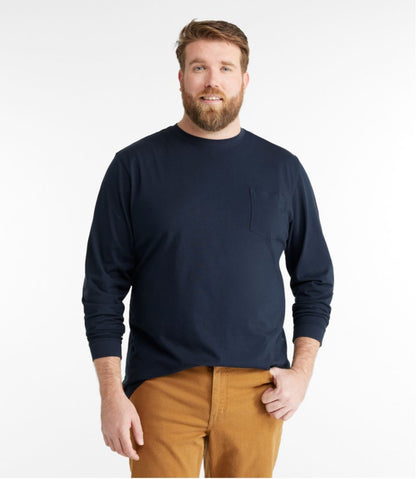 Men's Carefree Unshrinkable Tee with Pocket, Traditional Fit, Long-Sleeve | L.L.Bean Signature