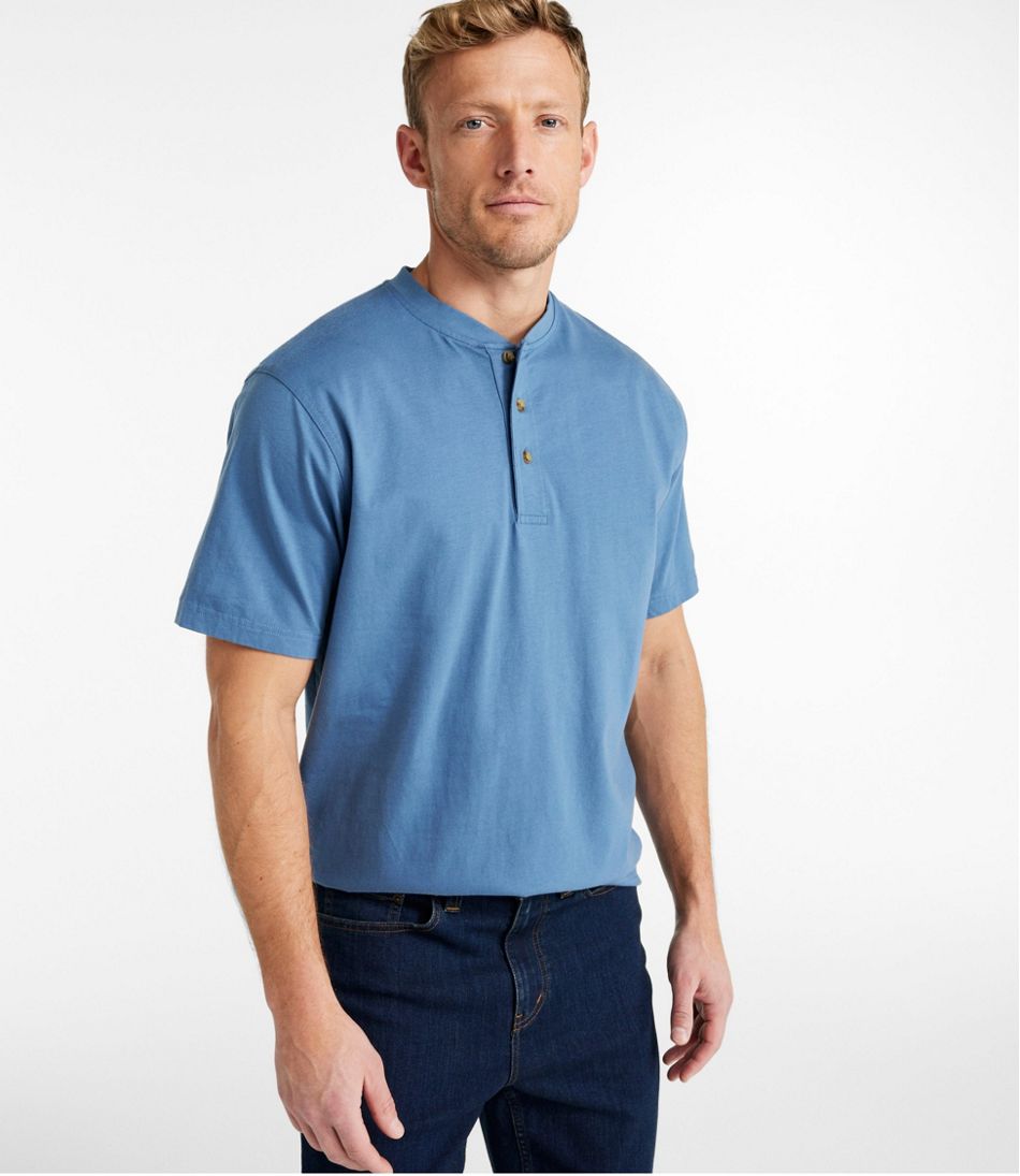Men's Carefree Unshrinkable Tee, Traditional Fit, Henley | L.L.Bean Essential