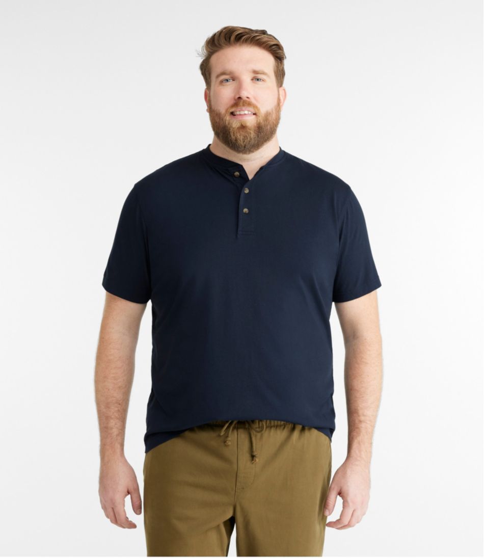 Men's Carefree Unshrinkable Tee, Traditional Fit, Henley | L.L.Bean Essential