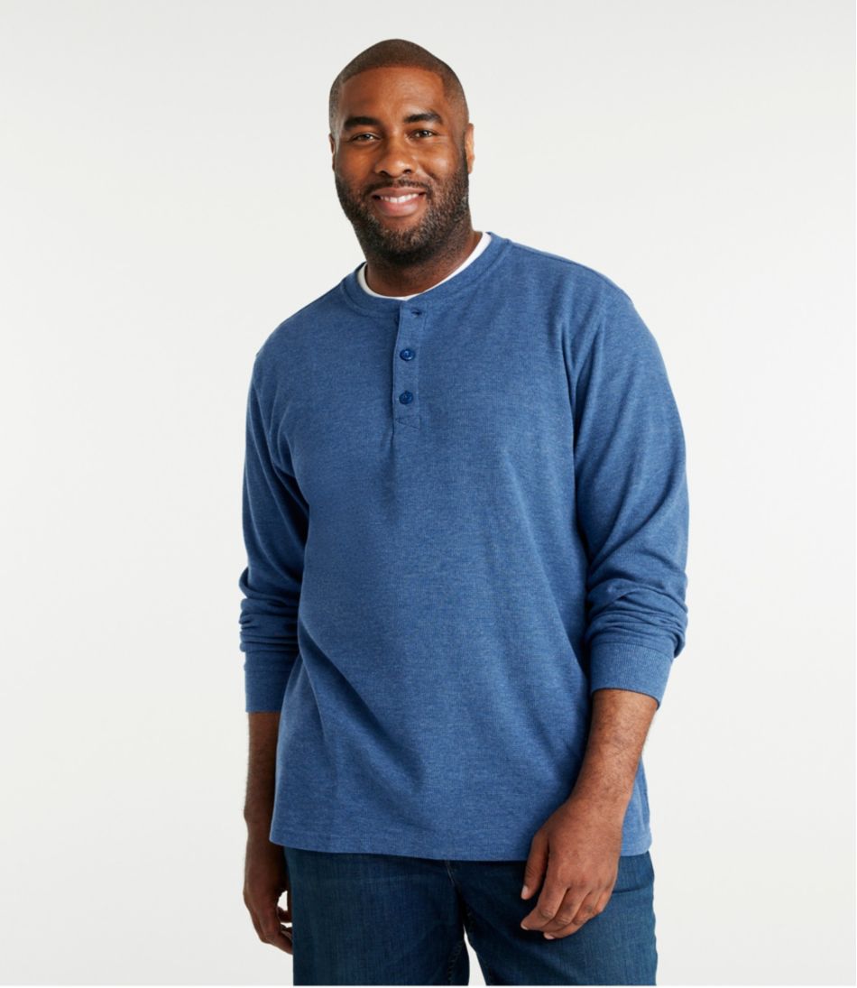Men's Unshrinkable Mini-Waffle Henley, Long-Sleeve Traditional Fit | L.L.Bean Value
