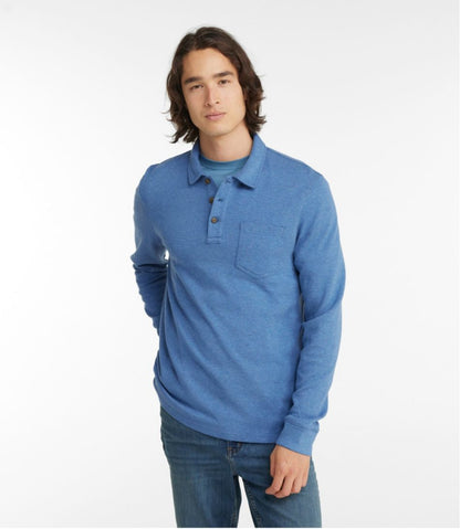 Men's Washed Cotton Double-Knit Polo, Long-Sleeve | L.L.Bean Latest