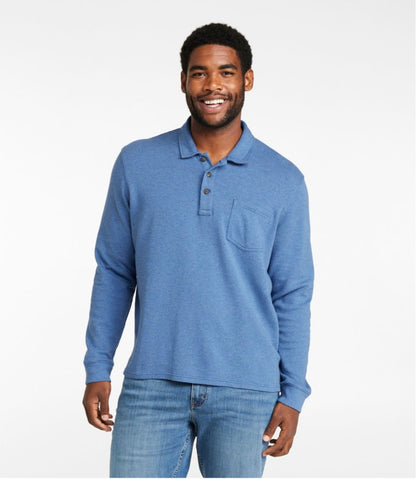 Men's Washed Cotton Double-Knit Polo, Long-Sleeve | L.L.Bean Latest