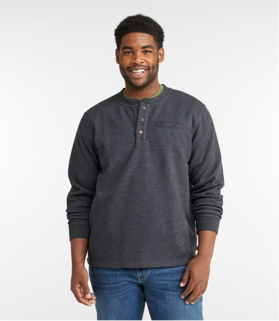 Men's Katahdin Iron Works® Bonded Waffle Fleece Henley | L.L.Bean Signature