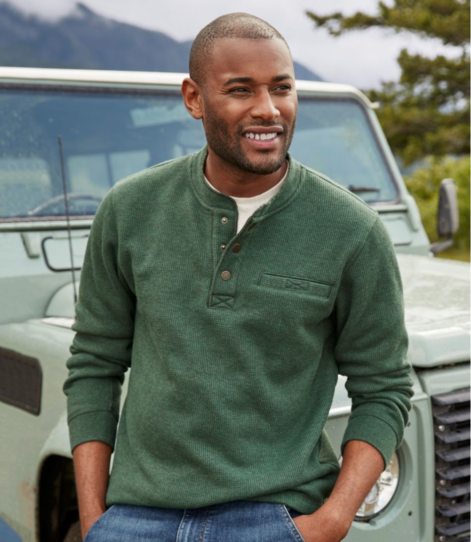 Men's Katahdin Iron Works® Bonded Waffle Fleece Henley | L.L.Bean Signature