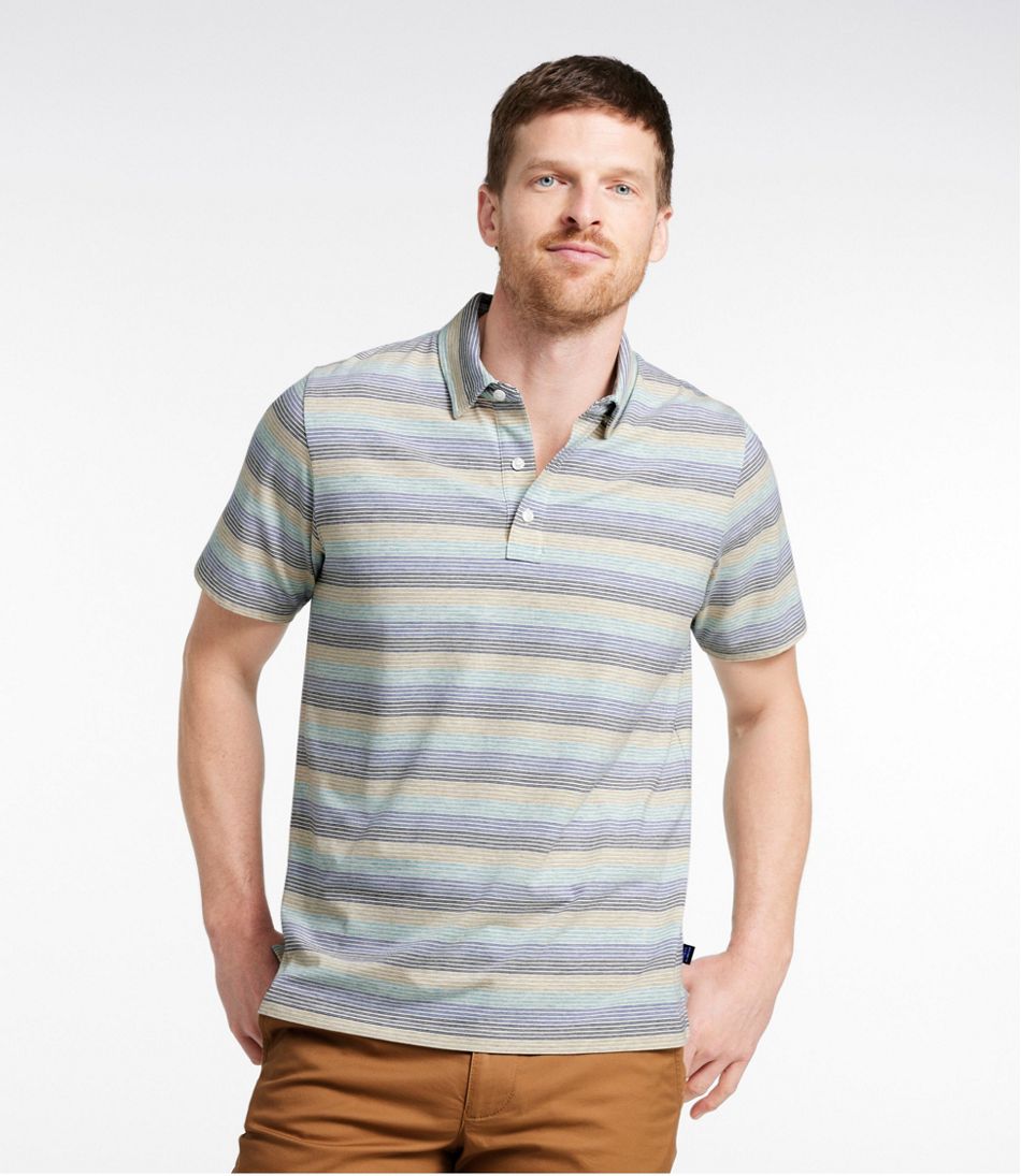 Men's Comfort Stretch Performance® Pima Polo, Short-Sleeve, Stripe | L.L.Bean Everyday