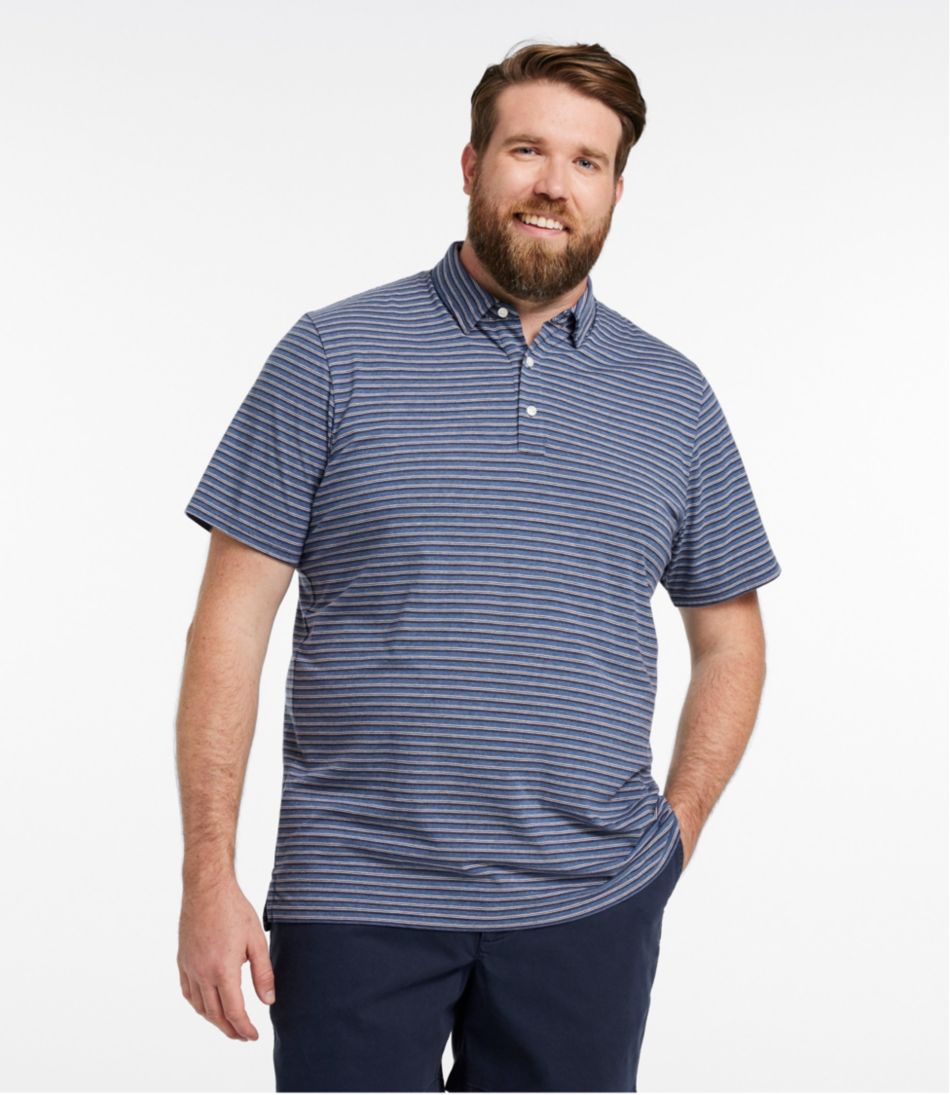 Men's Comfort Stretch Performance® Pima Polo, Short-Sleeve, Stripe | L.L.Bean Everyday