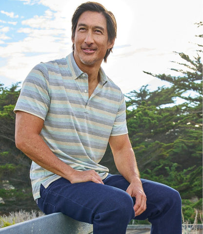 Men's Comfort Stretch Performance® Pima Polo, Short-Sleeve, Stripe | L.L.Bean Everyday