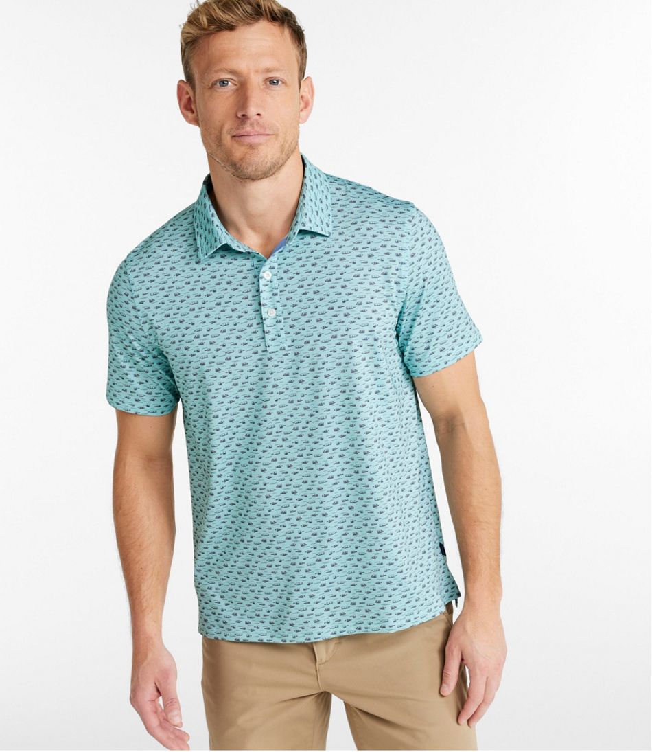 Men's Comfort Stretch Performance® Party Polo, Slightly Fitted, Short-Sleeve, Print | L.L.Bean Great Value