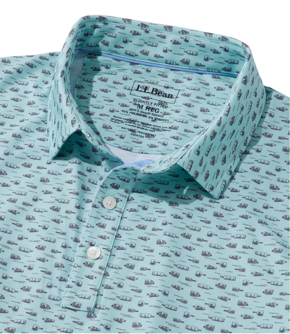 Men's Comfort Stretch Performance® Party Polo, Slightly Fitted, Short-Sleeve, Print | L.L.Bean Great Value