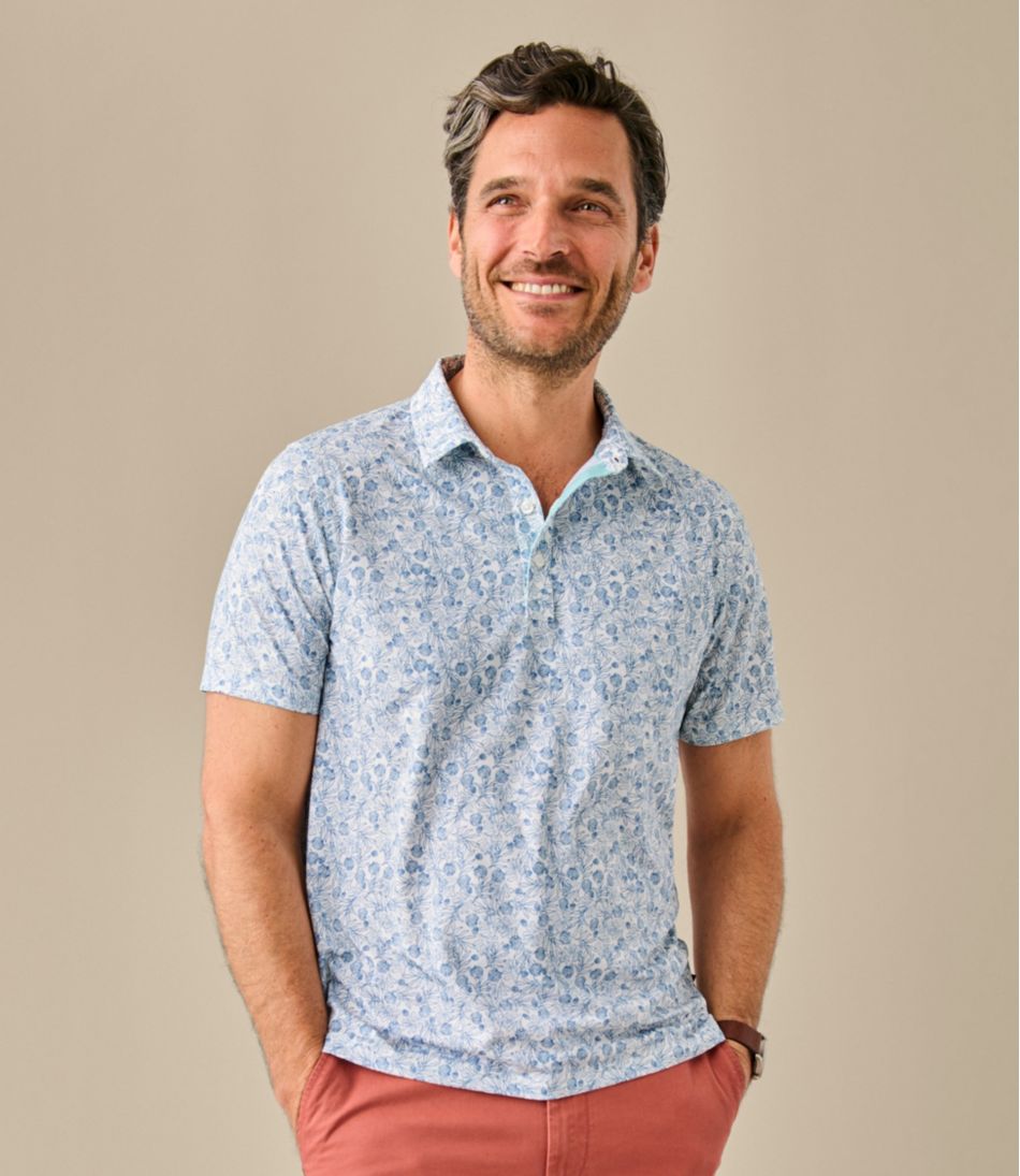 Men's Comfort Stretch Performance® Party Polo, Slightly Fitted, Short-Sleeve, Print | L.L.Bean Great Value