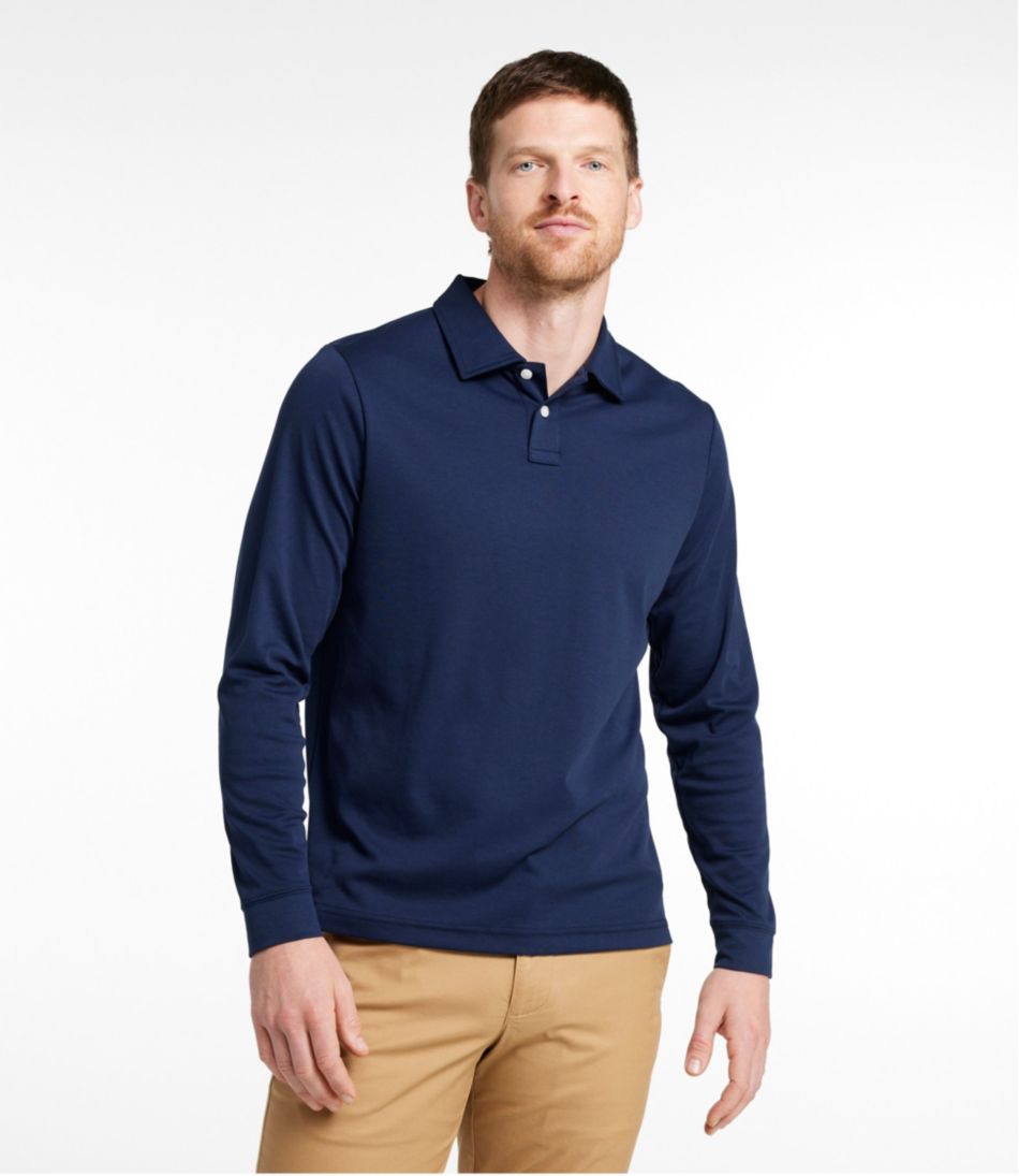 Men's Comfort Stretch Performance® Polo, Long-Sleeve, Slightly Fitted | L.L.Bean Recommended