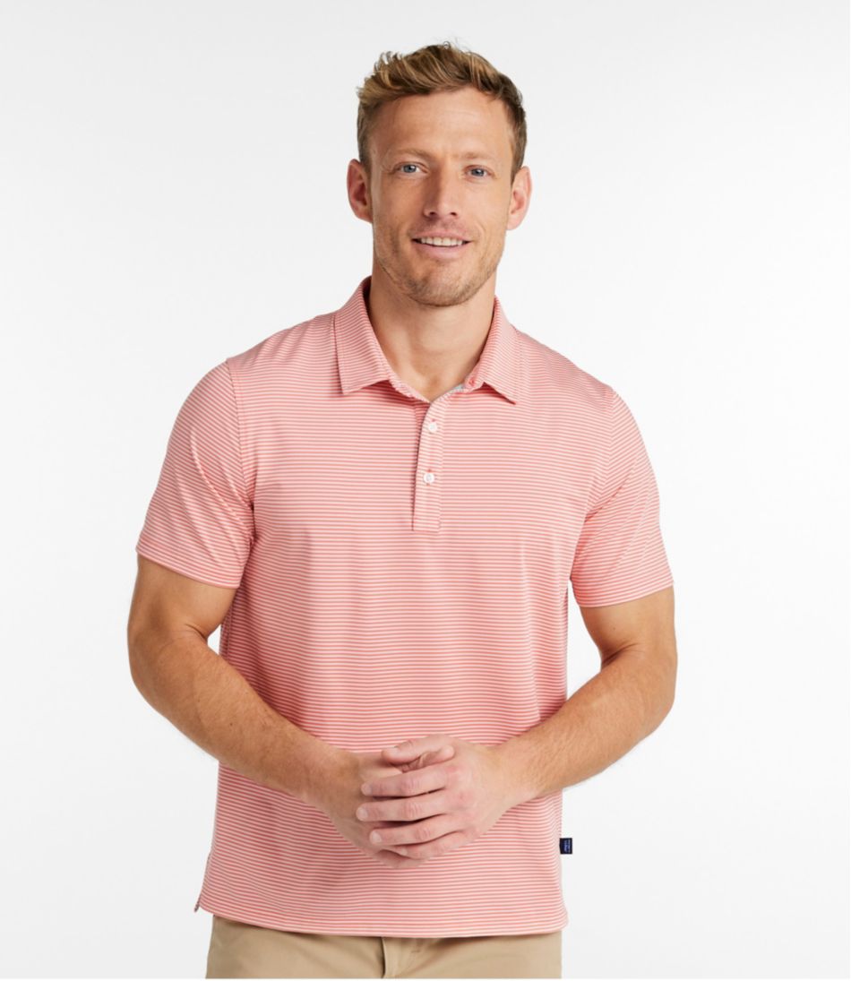 Men's Comfort Stretch Performance® Party Polo, Slightly Fitted, Short-Sleeve, Stripe | L.L.Bean Featured