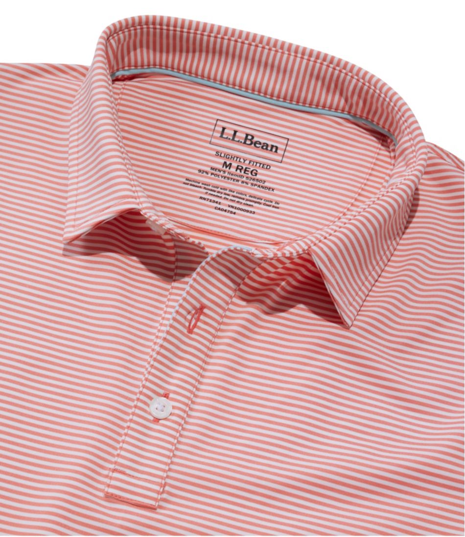 Men's Comfort Stretch Performance® Party Polo, Slightly Fitted, Short-Sleeve, Stripe | L.L.Bean Featured