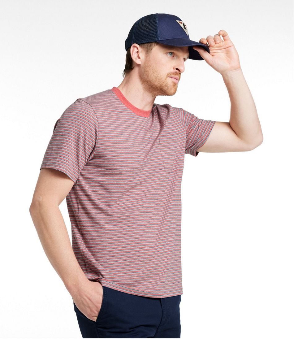 Men's Comfort Stretch Performance® Pima Pocket Tee, Short-Sleeve, Stripe | L.L.Bean Trending