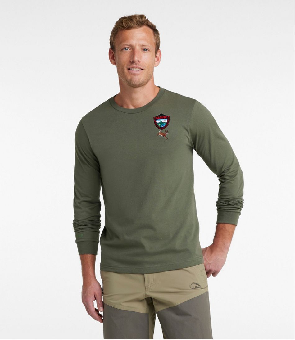 Men's MIF&W Tee, Long-Sleeve White-Tailed Deer | L.L.Bean Essential
