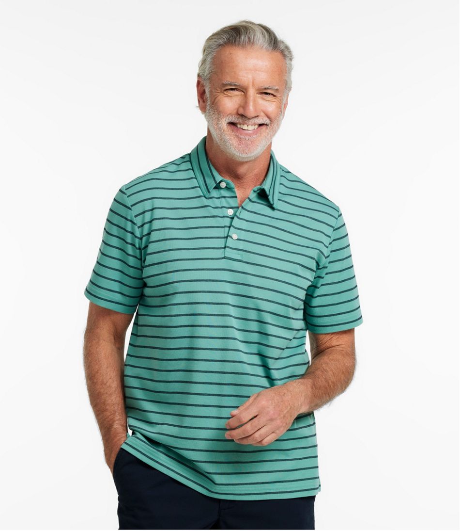 Men's Comfort Stretch Performance® Polo, Short-Sleeve, Slightly Fitted, Stripe | L.L.Bean Everyday