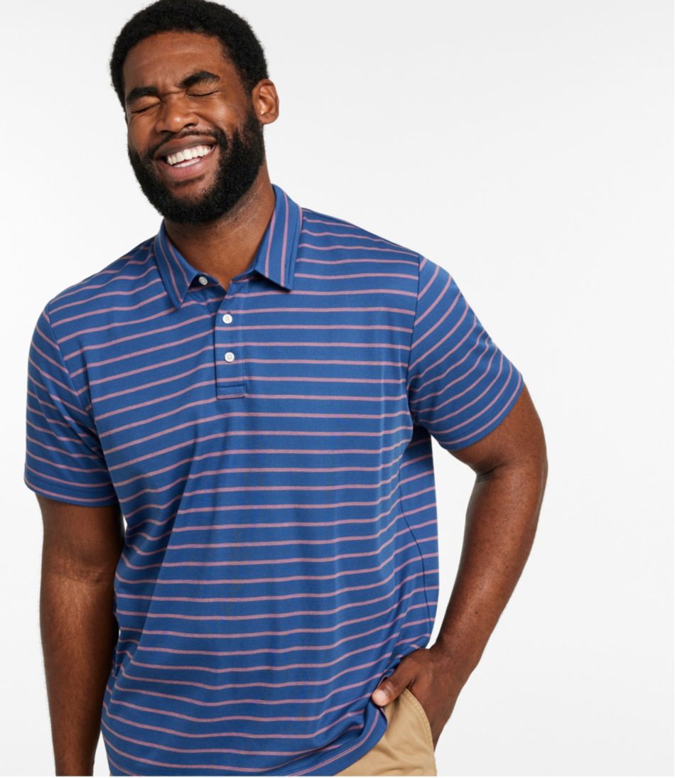 Men's Comfort Stretch Performance® Polo, Short-Sleeve, Slightly Fitted, Stripe | L.L.Bean Everyday