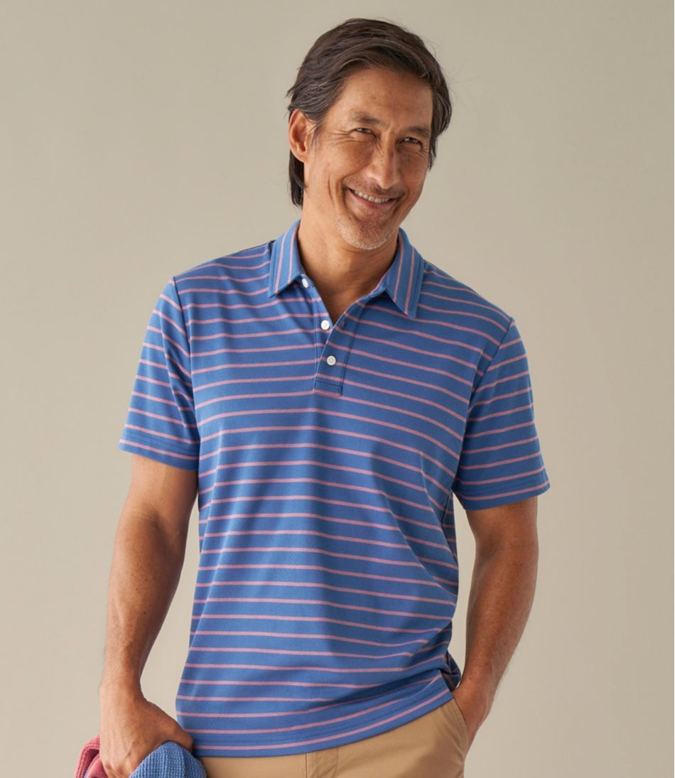 Men's Comfort Stretch Performance® Polo, Short-Sleeve, Slightly Fitted, Stripe | L.L.Bean Everyday