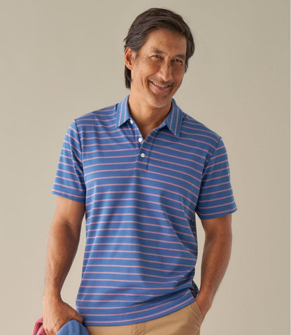 Men's Comfort Stretch Performance® Polo, Short-Sleeve, Slightly Fitted, Stripe | L.L.Bean Everyday