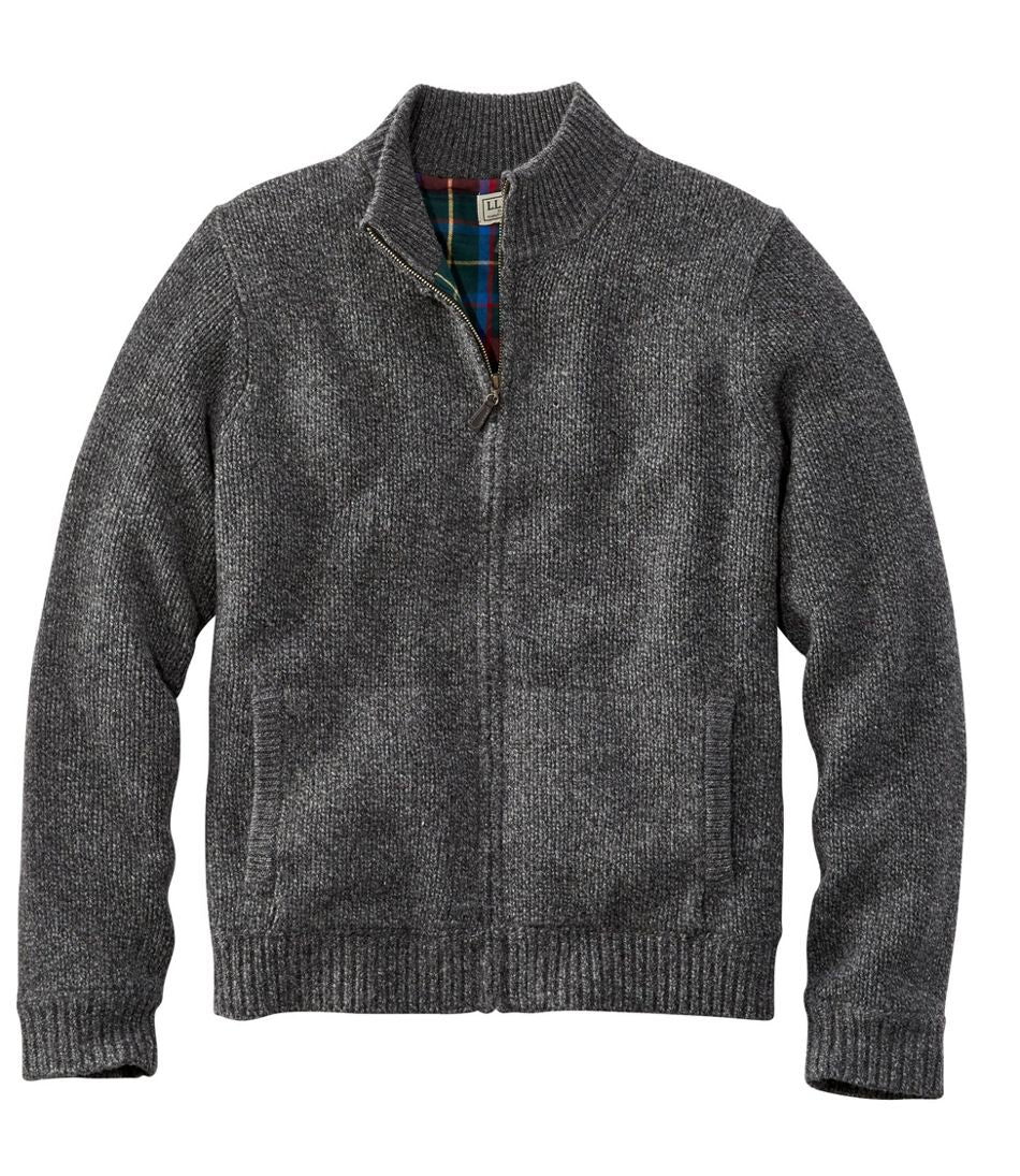 Men's L.L.Bean Classic Ragg Wool Sweater, Full-Zip Flannel-Lined | L.L.Bean Recommended