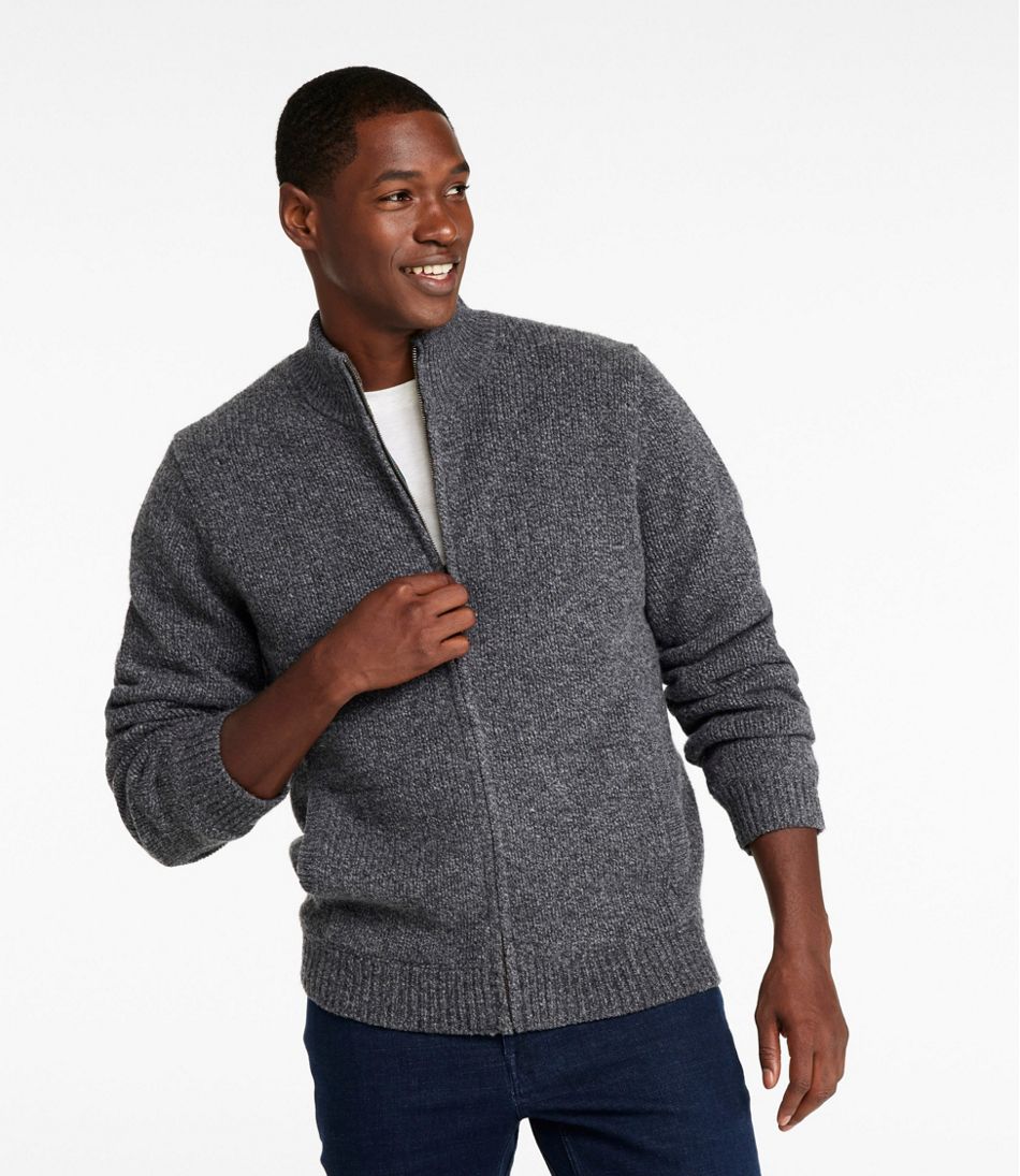 Men's L.L.Bean Classic Ragg Wool Sweater, Full-Zip Flannel-Lined | L.L.Bean Recommended